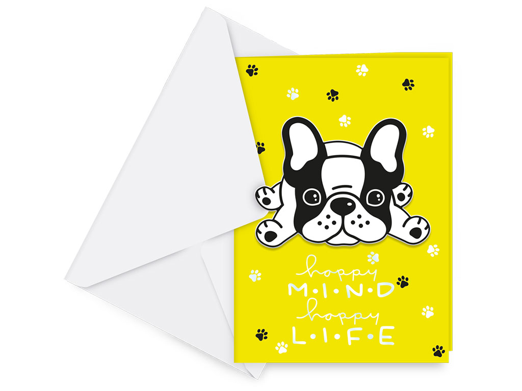 Biglietti 3D Creativity- French Bulldog