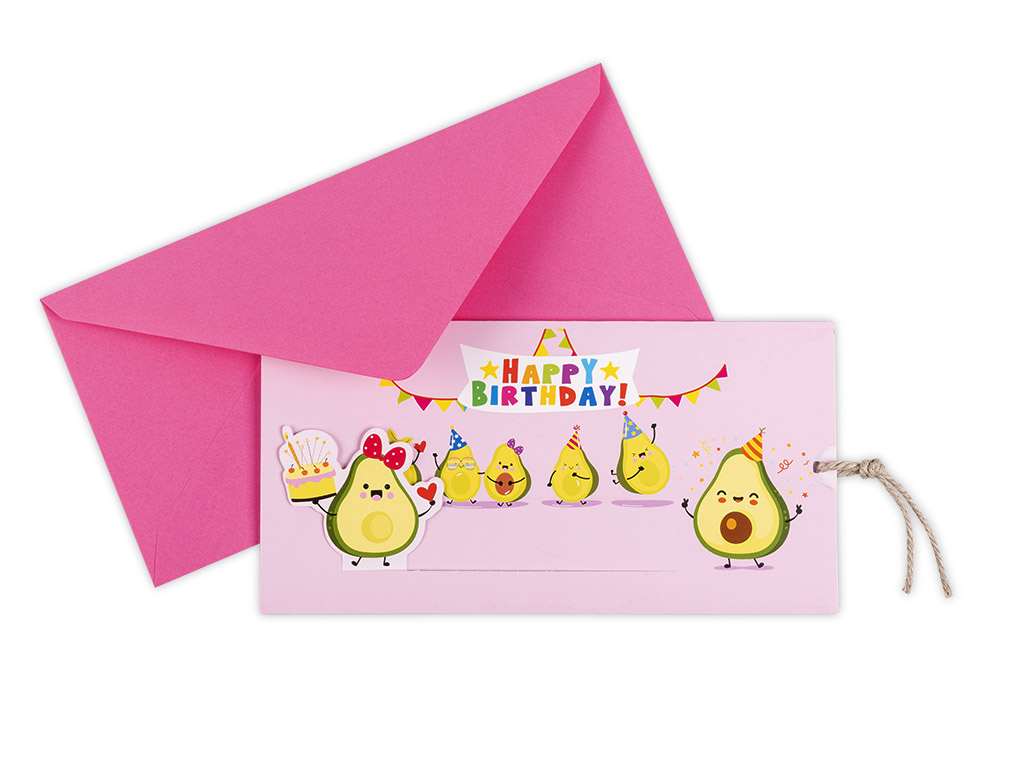 Biglietto augurale a scorrimento – Avocado