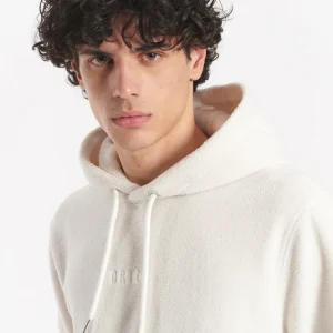 Felpa Teddy con micrologo ricamato