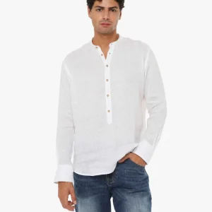 Camicia in lino - Collo serafino