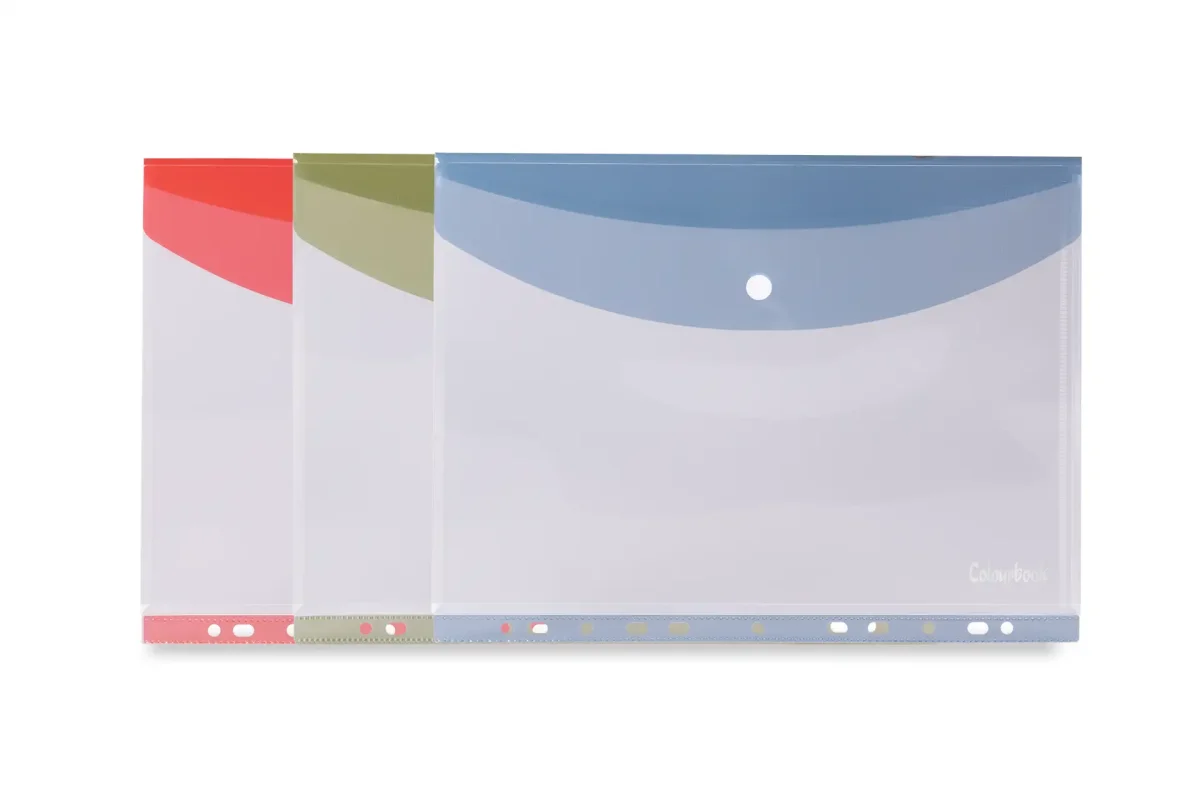 Portadocumenti A4 con bottone orizzontale