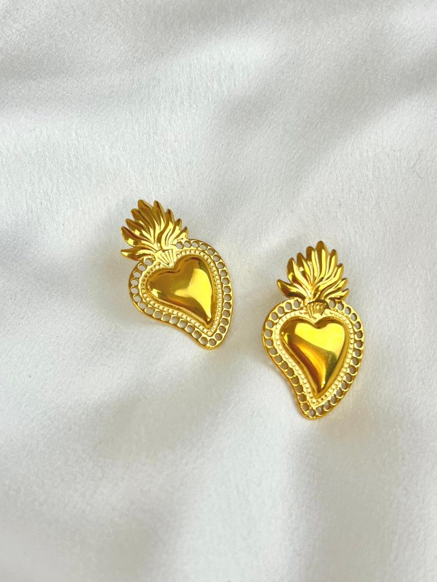 Orecchino Sacro Cuore Oro