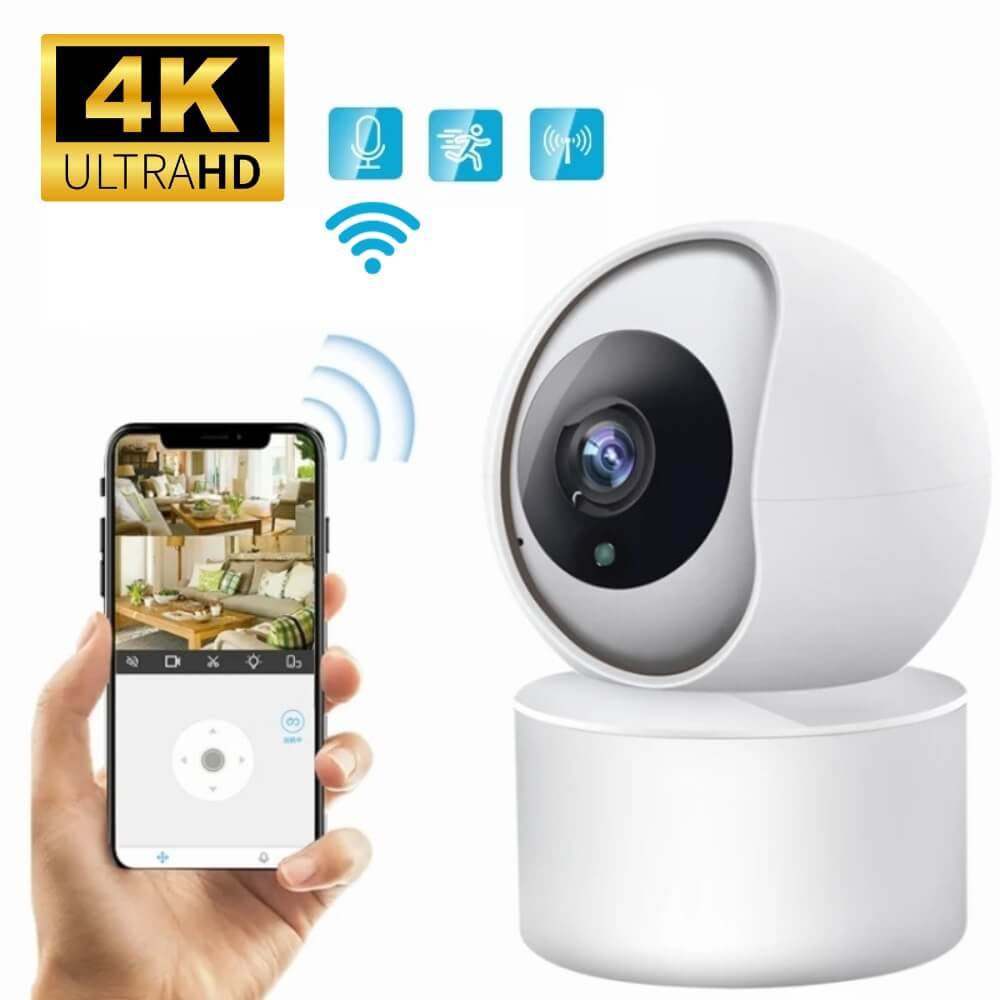 Telecamera Videosorveglianza domestica Wireless interno zoom sicurezza casa 4K