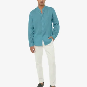 Camicia in lino - Collo serafino