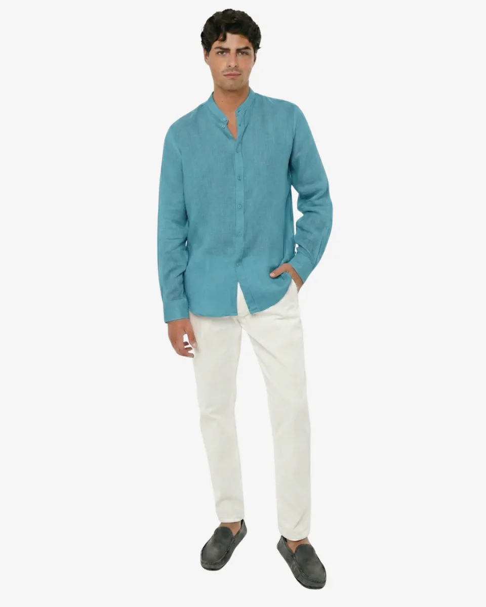 Camicia in lino – Collo serafino