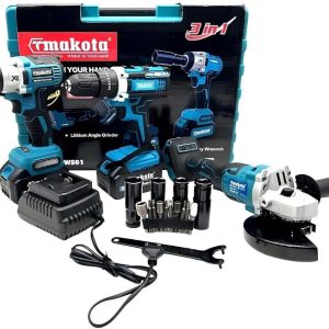 Kit 3 in 1 Trapano Avvitatore Avvitatore a Impulsi Smerigliatrice a Batteria