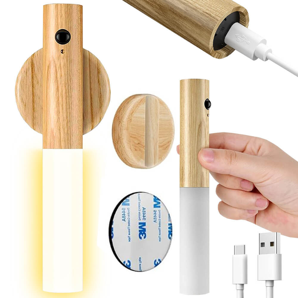 Lampada da parete calda a led con rilevatore di movimento magnetico a parete