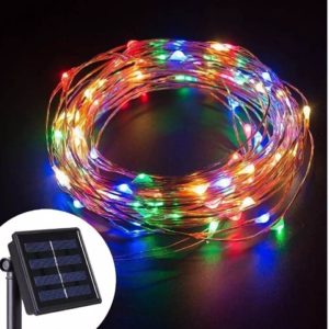Luci di Natale energia solare catena 100 micro led luminosa natalizia 10 mt rame
