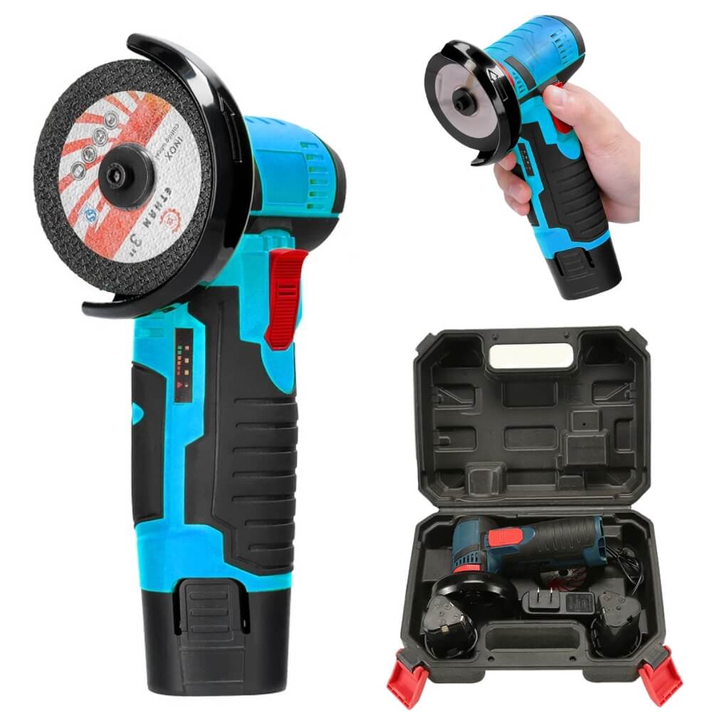 Smerigliatrice Mini Flessibile a Batteria Ferro 3 dischi 2 batterie + Valigetta
