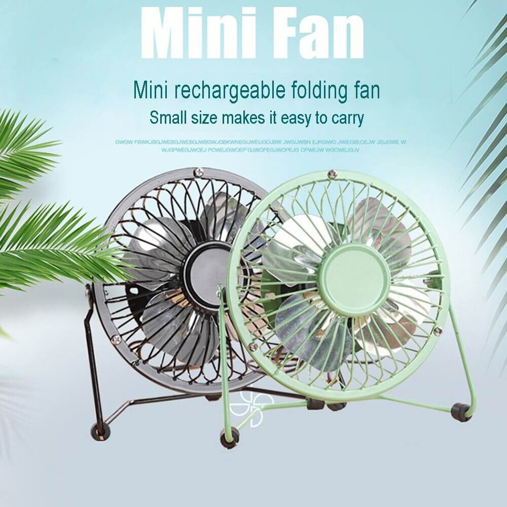Ventilatore USB PC notebook mini fan ruotabile 360° in metallo casa ufficio