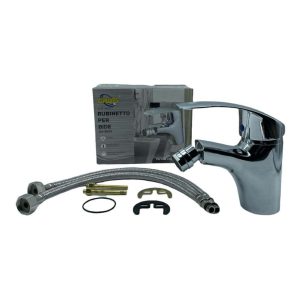 Rubinetto bidet bagno lavabo miscelatore cascata cromato monocomando