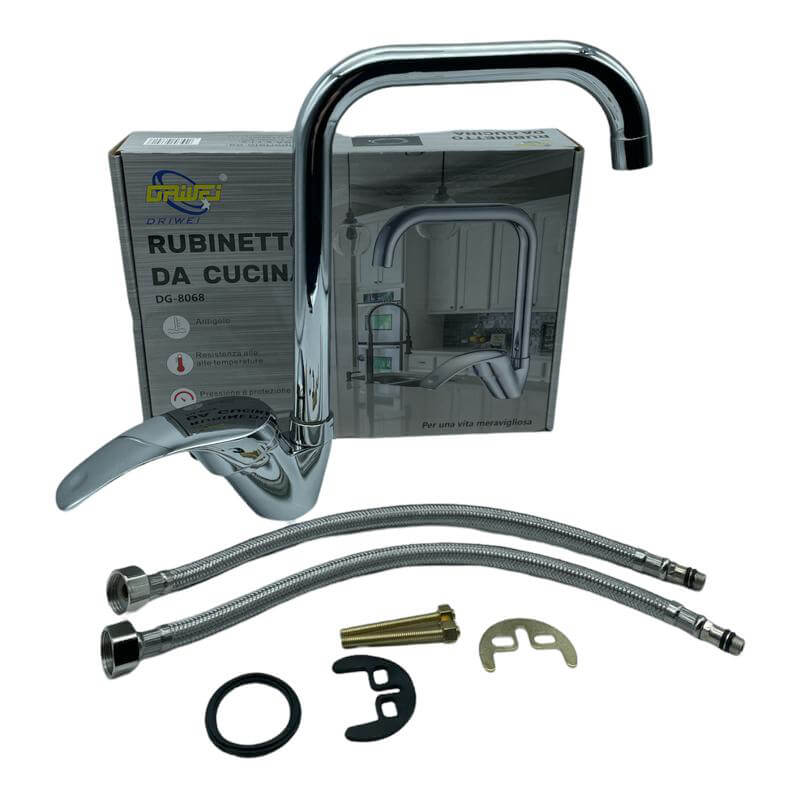 RUBINETTO MISCELATORE CUCINA LAVELLO CANNA GIREVOLE
