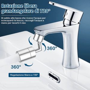 snodo rompigetto bagno rubinetto cucina rotante 720 gradi regolabile