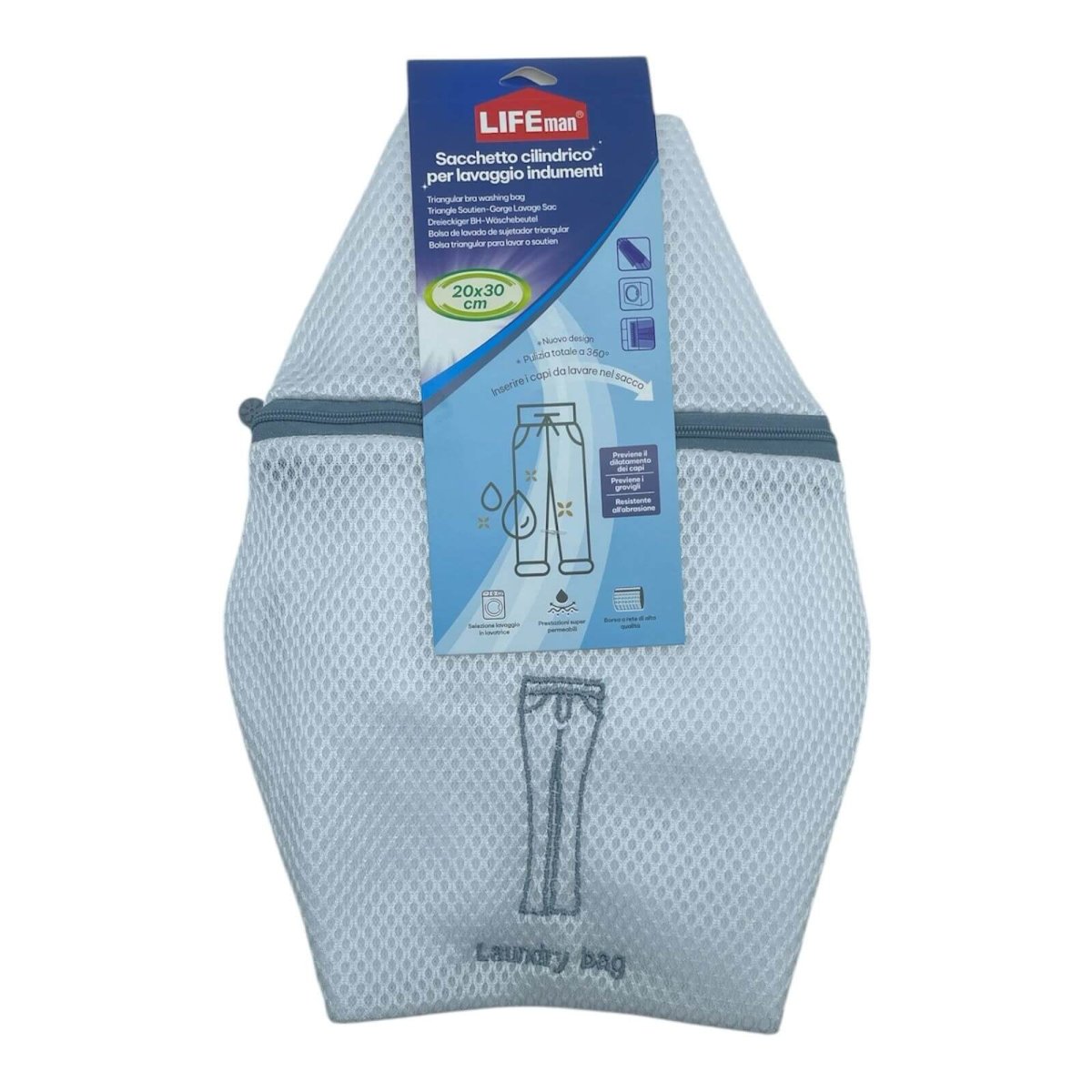 Sacchetto Per Lavaggio Vestiti Pantaloni Con Rete Protettiva Uso Lavatrice Sacca