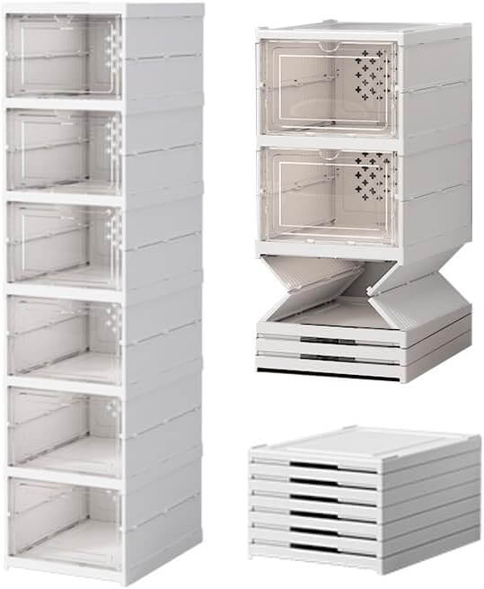 Scarpiera in plastica 6 ripiani salvaspazio ordine scarpe giochi facile casa