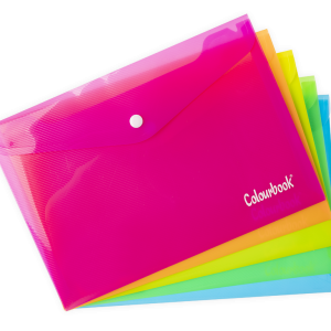 Set 5 buste con bottone colori fluo