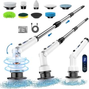 SPAZZOLA ROTANTE PULITORE FINESTRE AUTO ELETTRICO VETRO ASTA TELESCOPICA FACILE