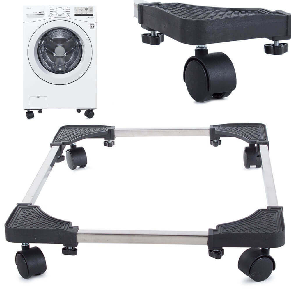 Supporto Lavatrice Con Ruote Base Mobile 41-55cm Carrello Regolabile 38kg