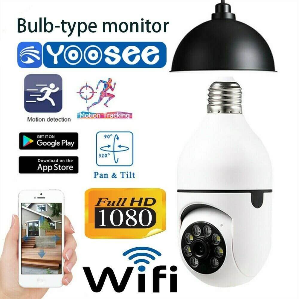 Telecamera Esterno Interno Wi-Fi Videocamera Nascosta Lampada Lampadina Ip Cam